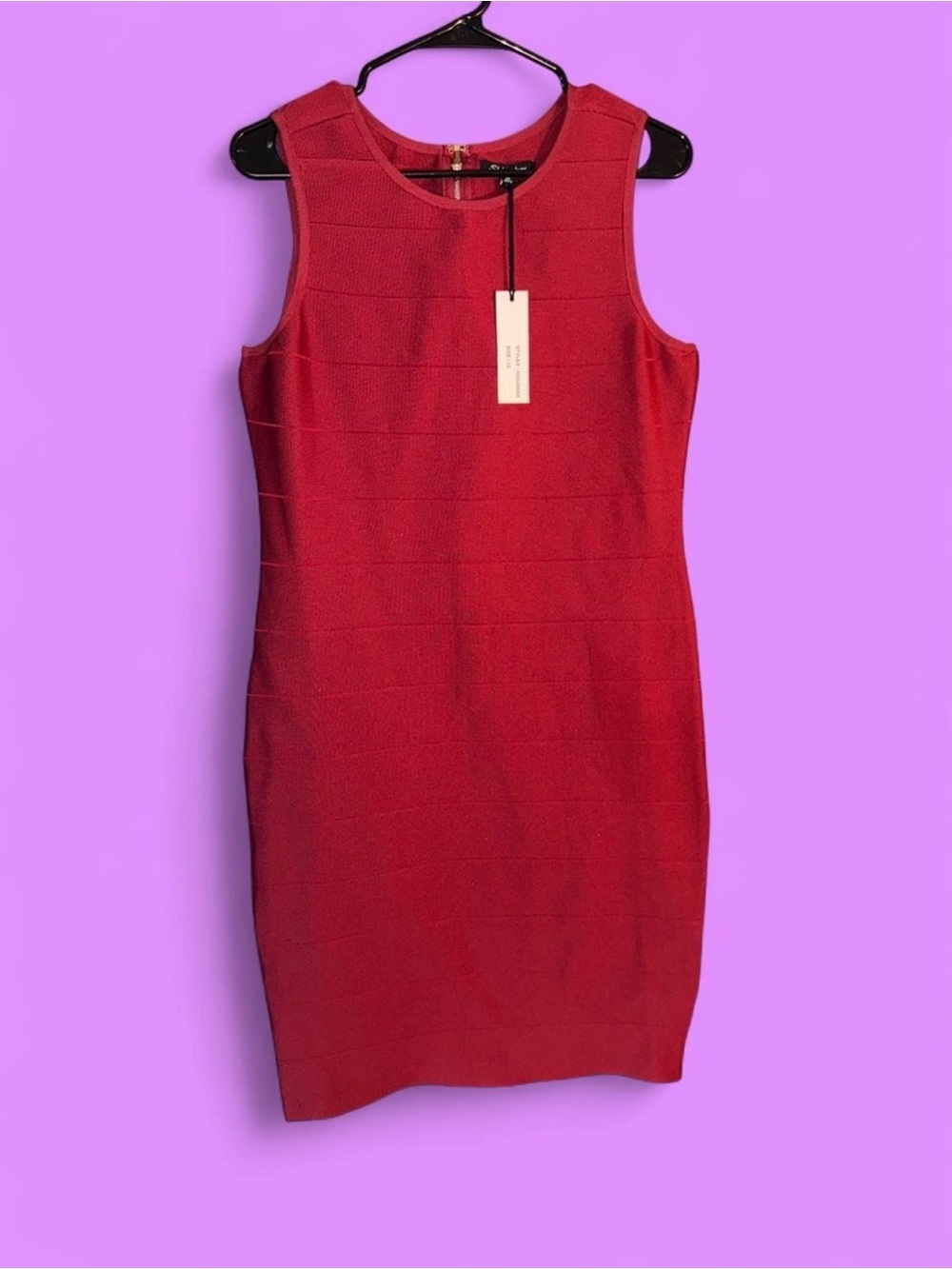 Luxe Sleeveless Red Midi Sheath Dress